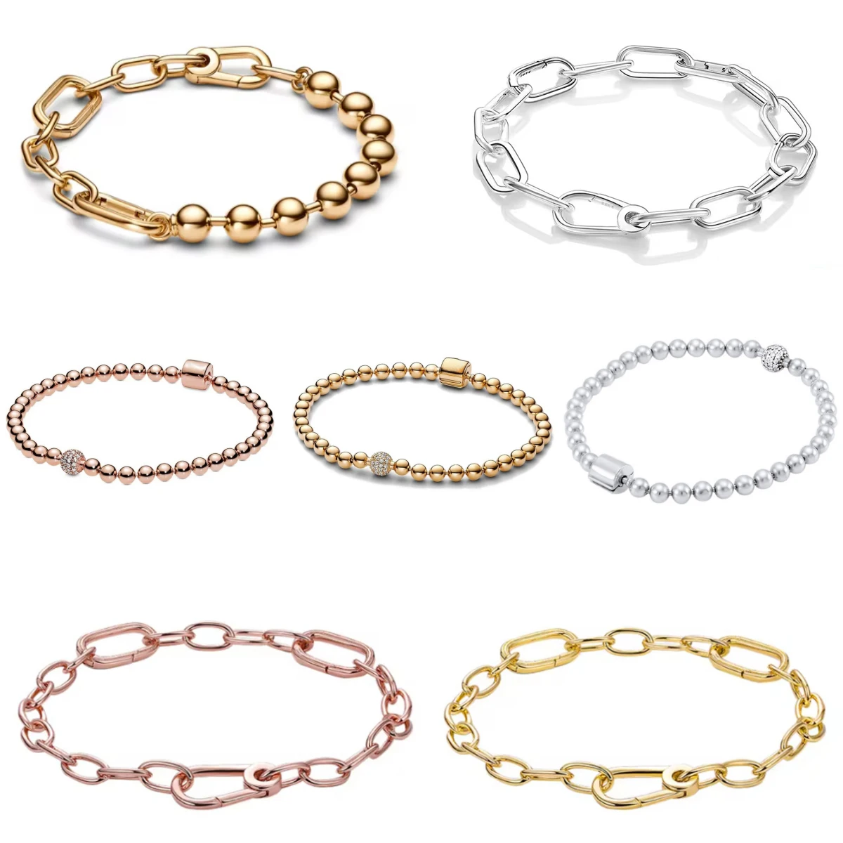 925 فضة الأصلي لي سوار صالح لي خرز تميمة حلية 18K مطلية بالذهب الخرز النساء فام سوار مجوهرات الحفلات #1