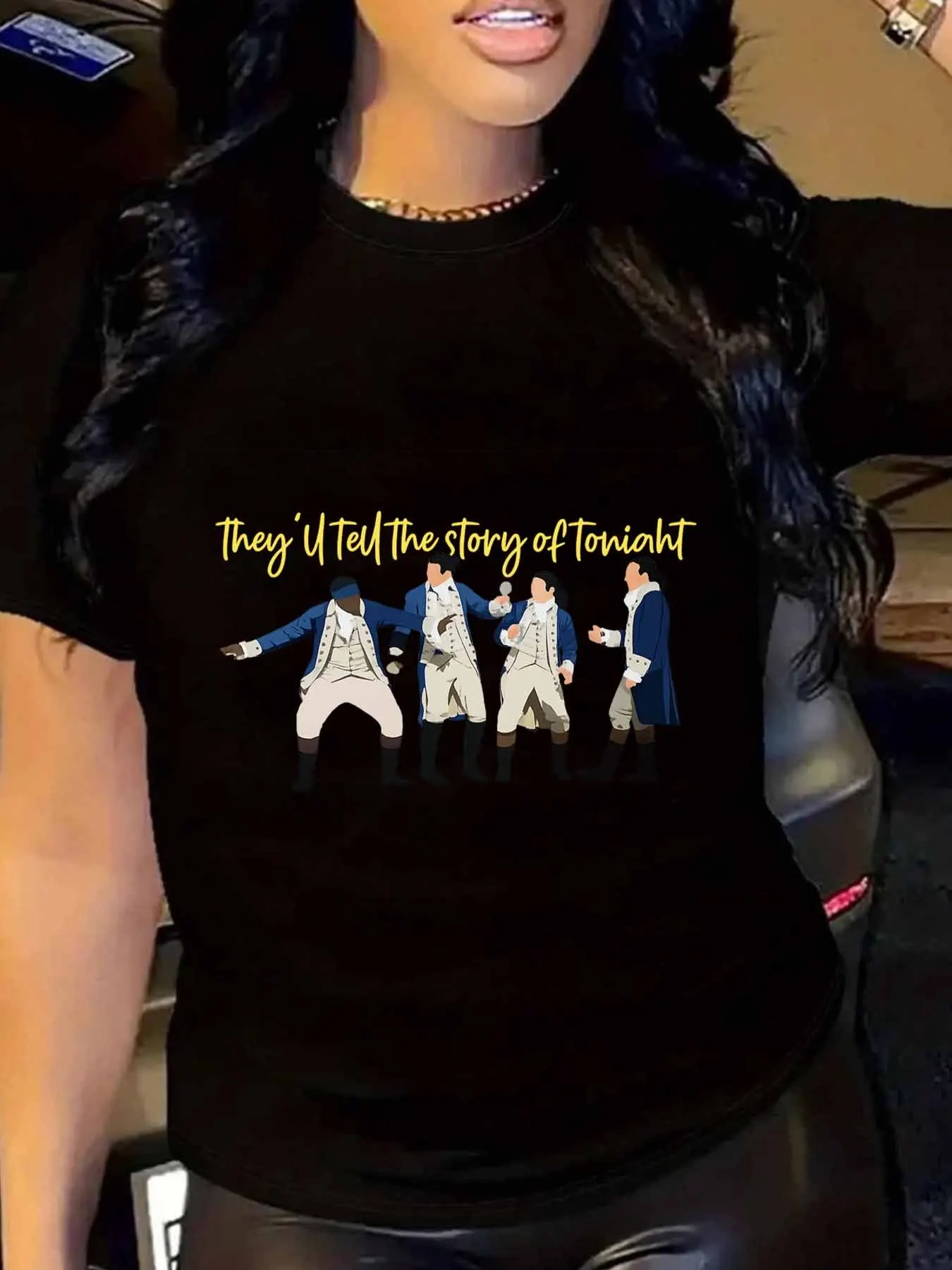 【WY101071】Cuatro diseños de hombres Camiseta de manga corta con cuello redondo para mujer de talla grande con media manga elástica y estampados de moda