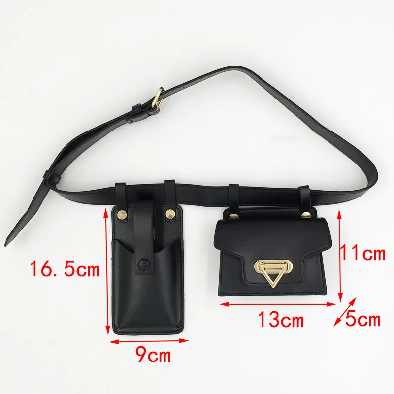 Fashion Waist Bag for Women Punk Style 2-piece Chest Bag Designer Crossbody Bag Cute Waist Belt Luxury Fanny Pack