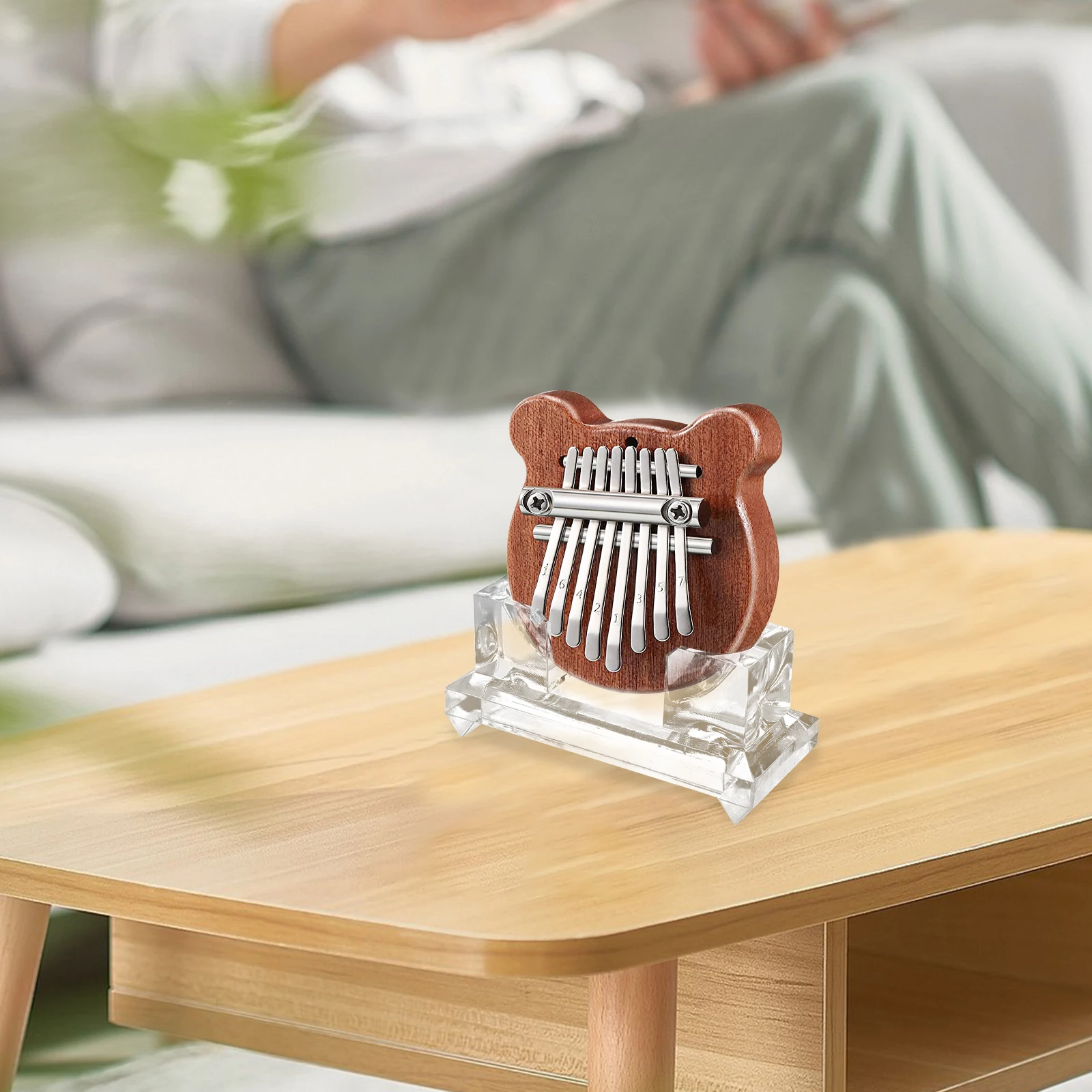 

2pcs Eight Music Piano Stand Thumb Display Rack Acrylic Holder Kalimba Home Musical Instrument Gifts Transparent