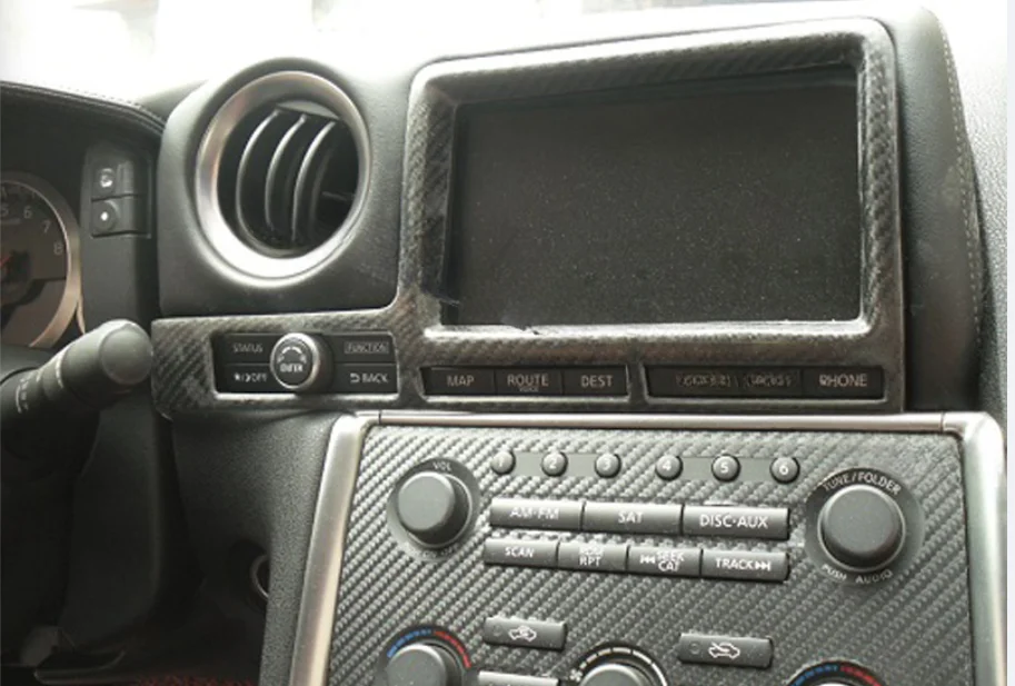 Geeignet für Nissan R35 GTR Carbon Fiber Central Control Panel, Button, Patch, Innenteile 7-teiliges Set
