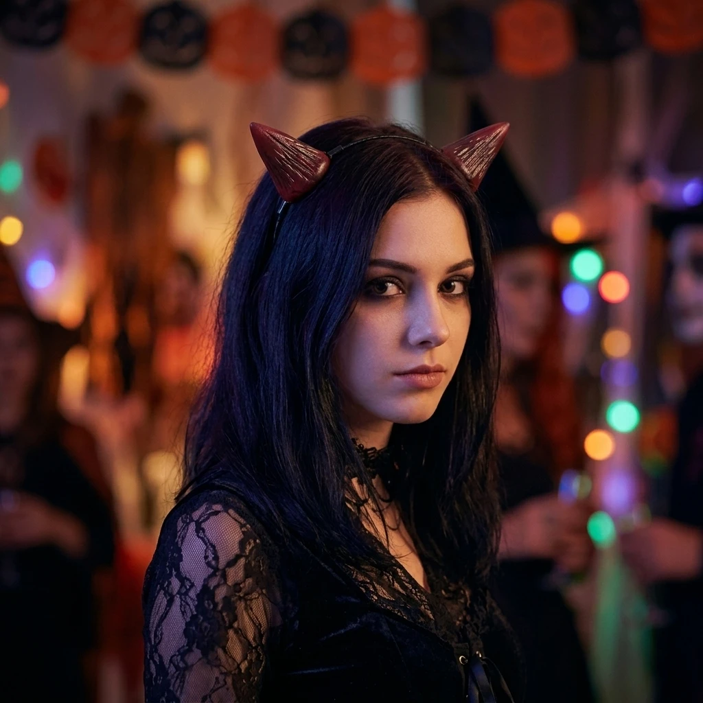 Elegant Demon Horn Headbands Gothic Style Hair Clips for Halloween Cosplay Parties, Noble Devil Costume Accessories Adult