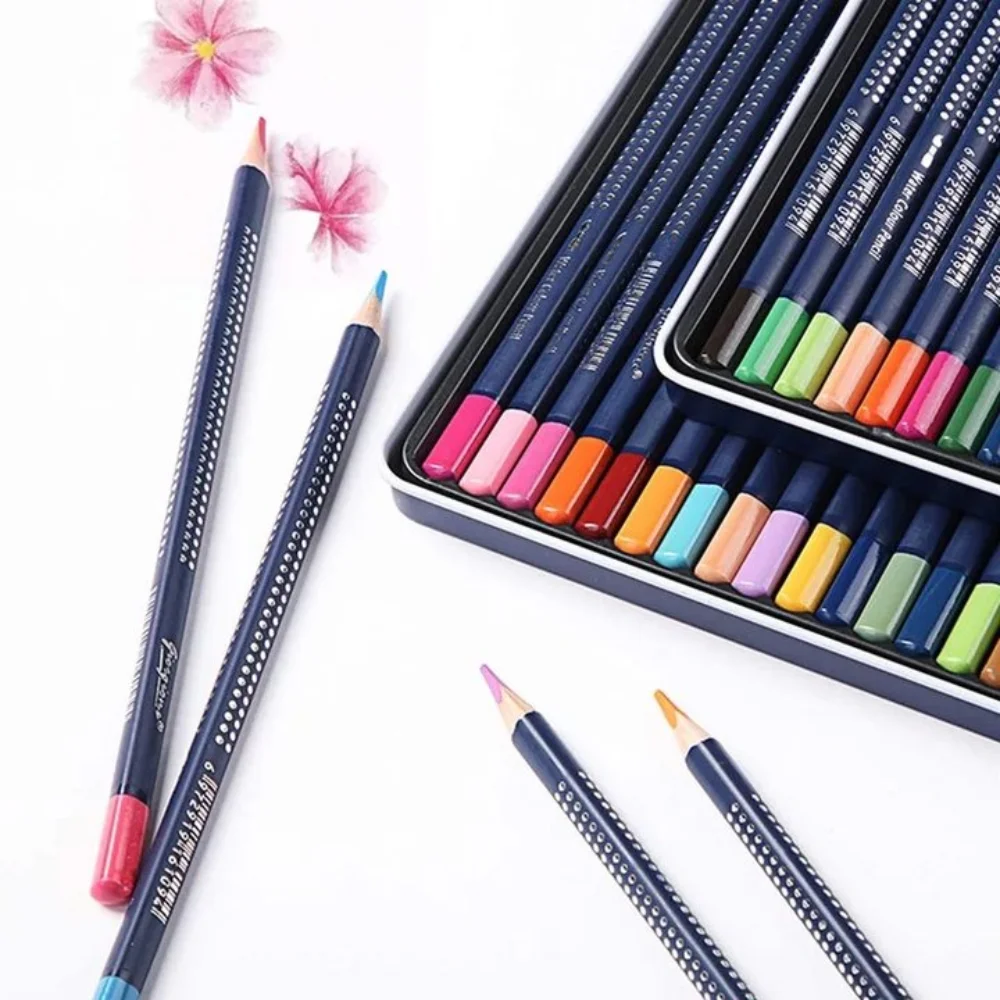 

Wooden 12/24/36 Colors Pencil Set Professional Art Watercolor Pencil Set with Brush Colorful Painting