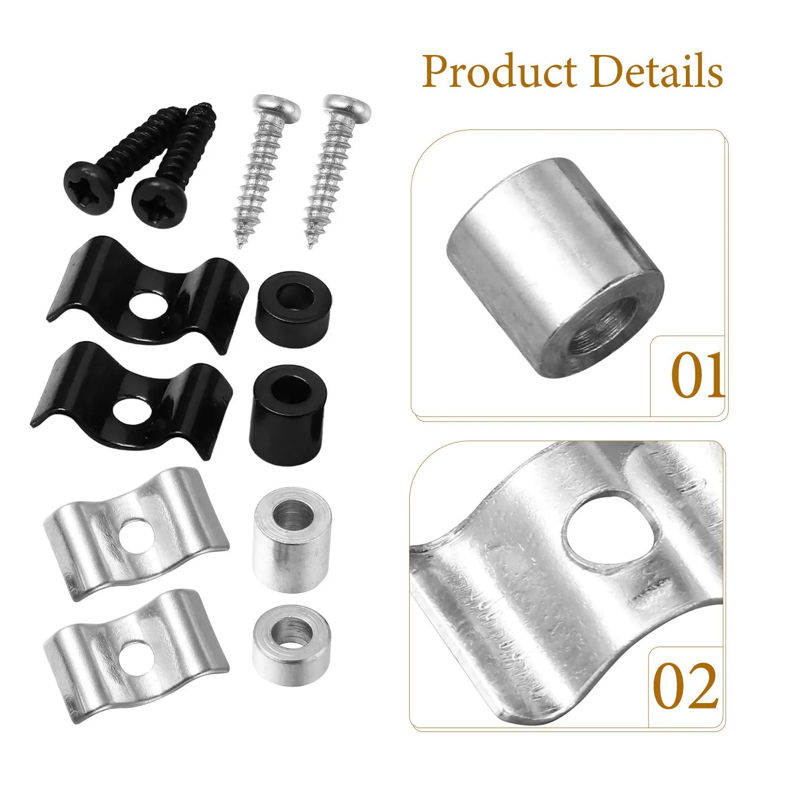 10Pcs Electric Guitar String Trees Stainless Steel String Retainer Kit Guitar Parts Accessories Neck Musical