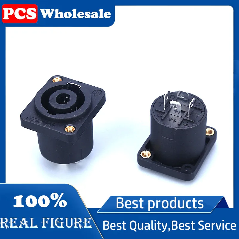 

4-core square stage speaker gold-plated cannon female socket Caron seat two small square seat