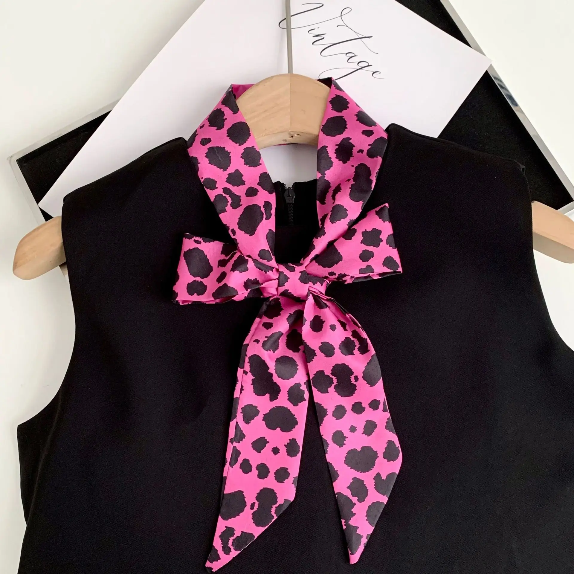 Long Leopard Print Scarf Multifunctional Lightweight Polyester 120x5cm Neck Wrap Headband Hair Tie Bag Strap Belt Women Daily