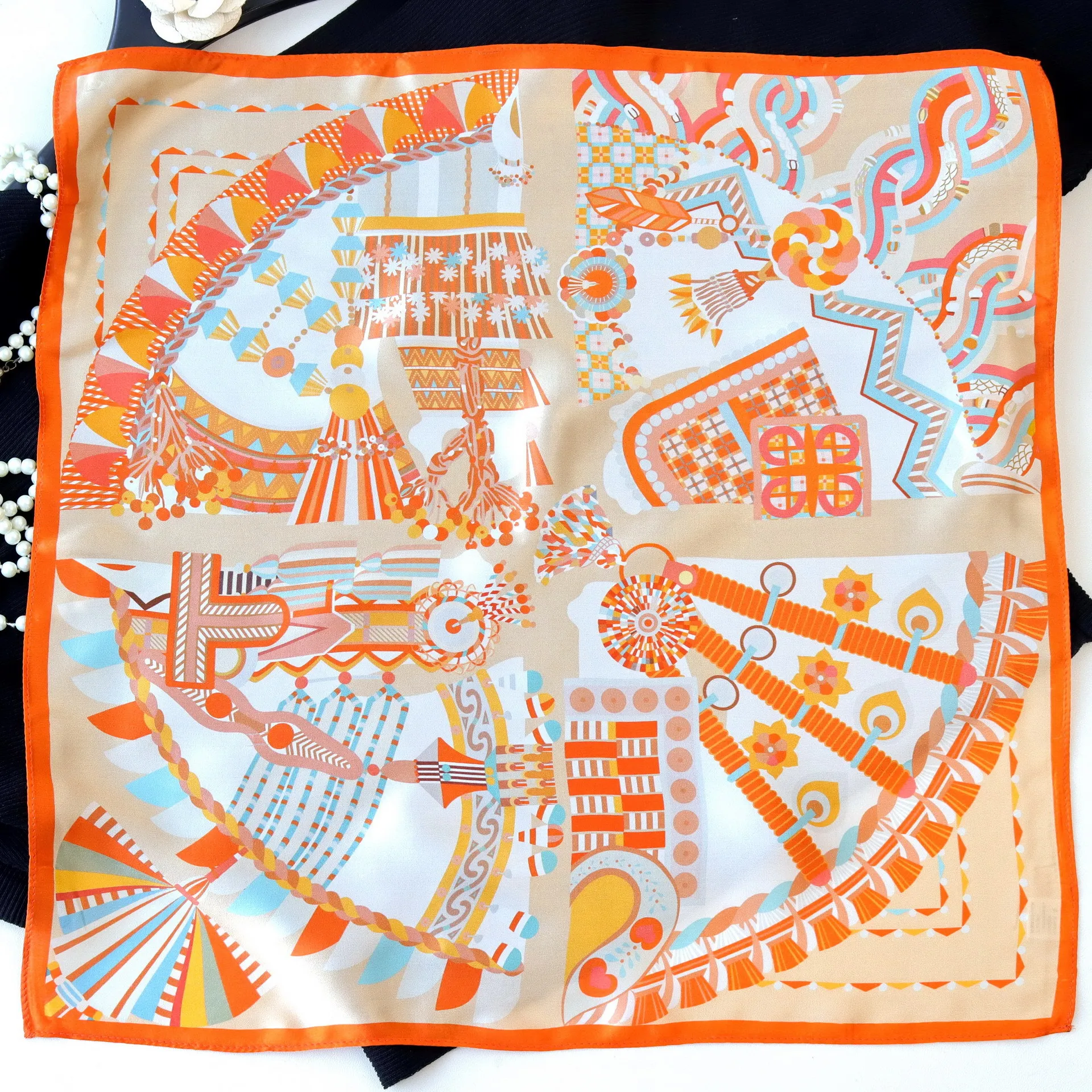

Small Mulberry Silk Scarf Luxury Brand Bandanas Shawls Hijab Scarves for Ladies Foulard Femme Lover Mother Gift 53CM