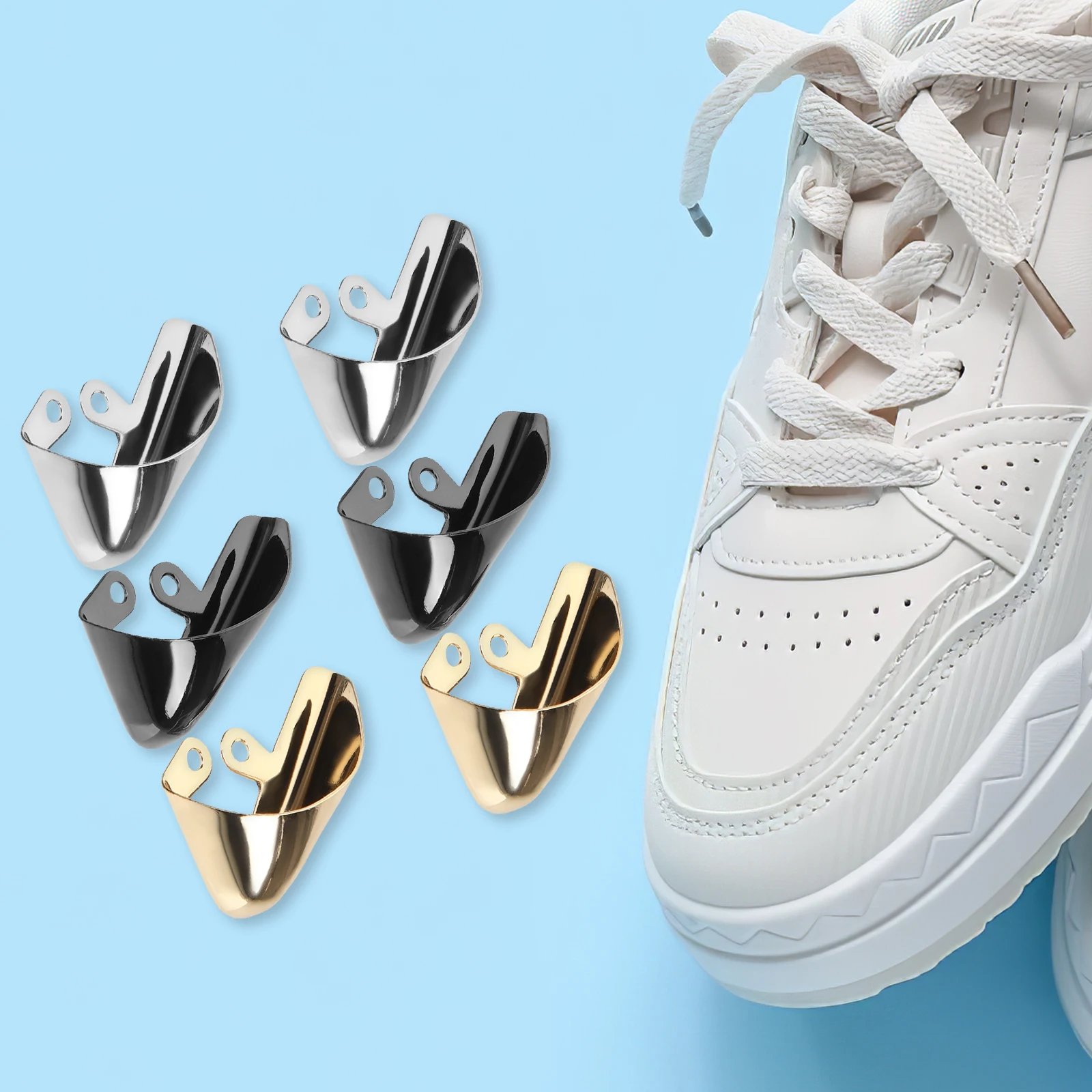 

6 Pcs Toe Protector Shoe Pointed Protectors Repair Supplies Caps High Quality Accessories Covers Metal Heel Boot Tip Decoration