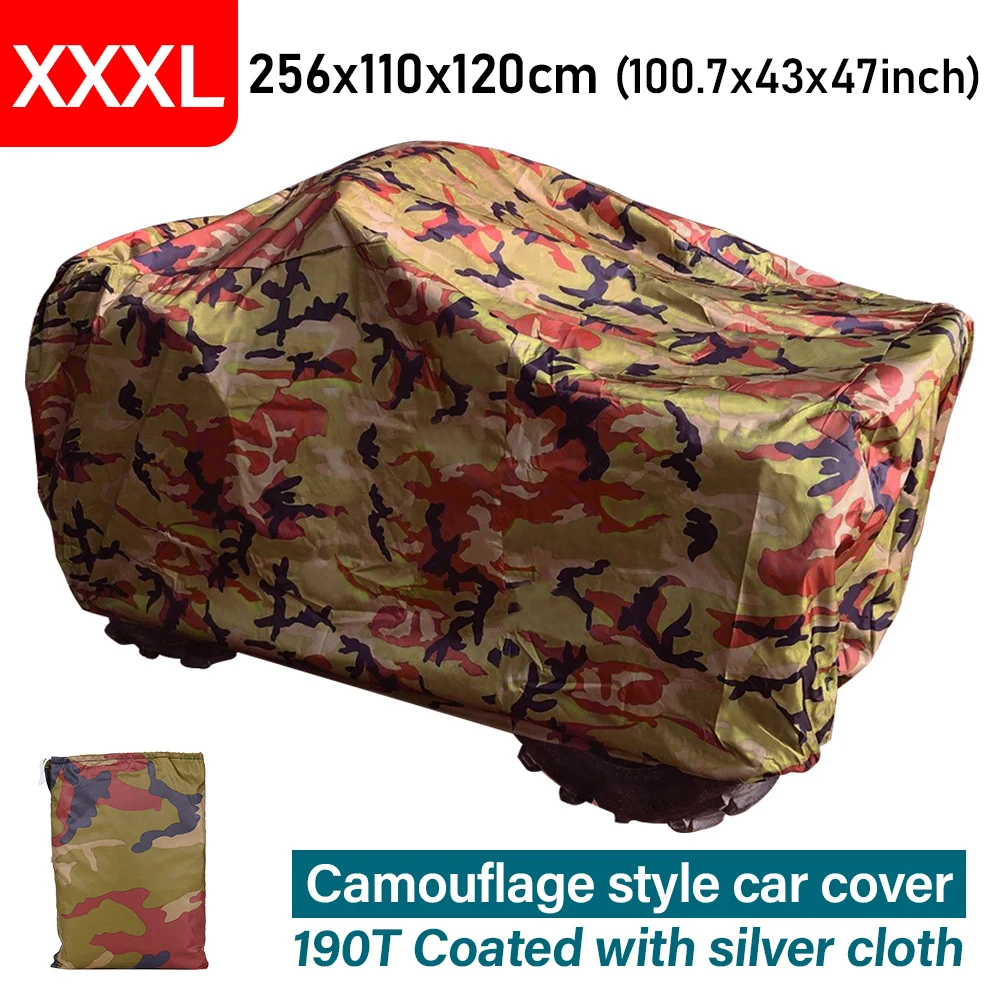 

190T Motorbike Camouflage Cover Rain Waterproof Dust Sun UV Snow Protector Cover For Quad ATV Vehicle Scooter