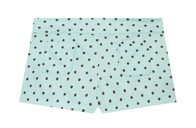 HXAO Damen-Set mit gepunkteten Mini-Shorts und langärmeliger Bluse für den Sommer, niedliche Vintage-Urlaubsoutfits – Detail 9