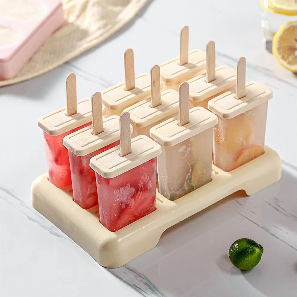 

Ice Cream Popsicle Mold DIY Ice Cream Machine Homemade Ice Box with Plastic Stick Ice-lolly Mold Tray Kitchen Gadgets