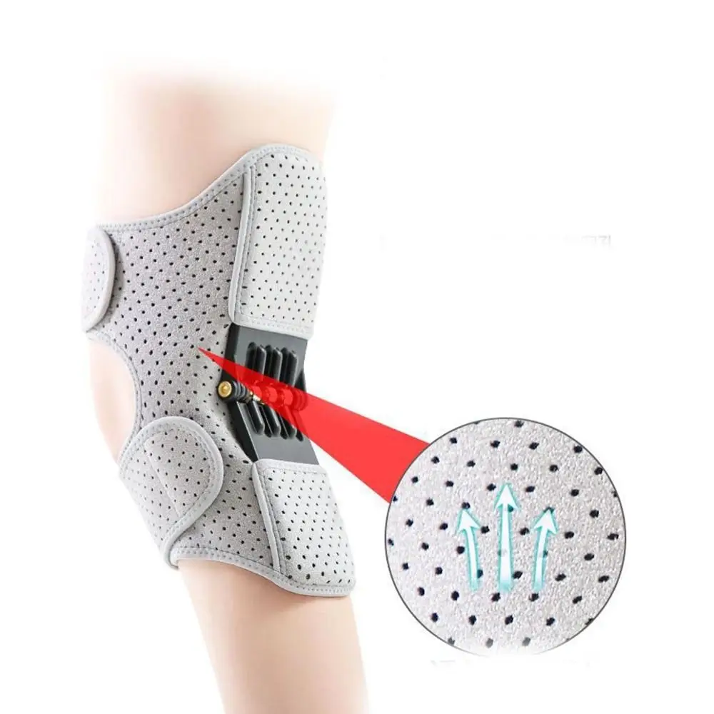 1Pair with Powerful Rebound Springs Knee Assistive Device Non-Slip Breathable Knee Protection Booster Adjustable Knee Booster