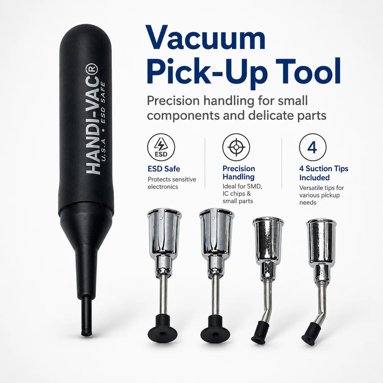 Handi-VAC Anti-Static Mini Vacuum Suction Pen, SMT SMD IC BGA Chip Pickup Tool, for Soldering Repair, Vacuum Picker