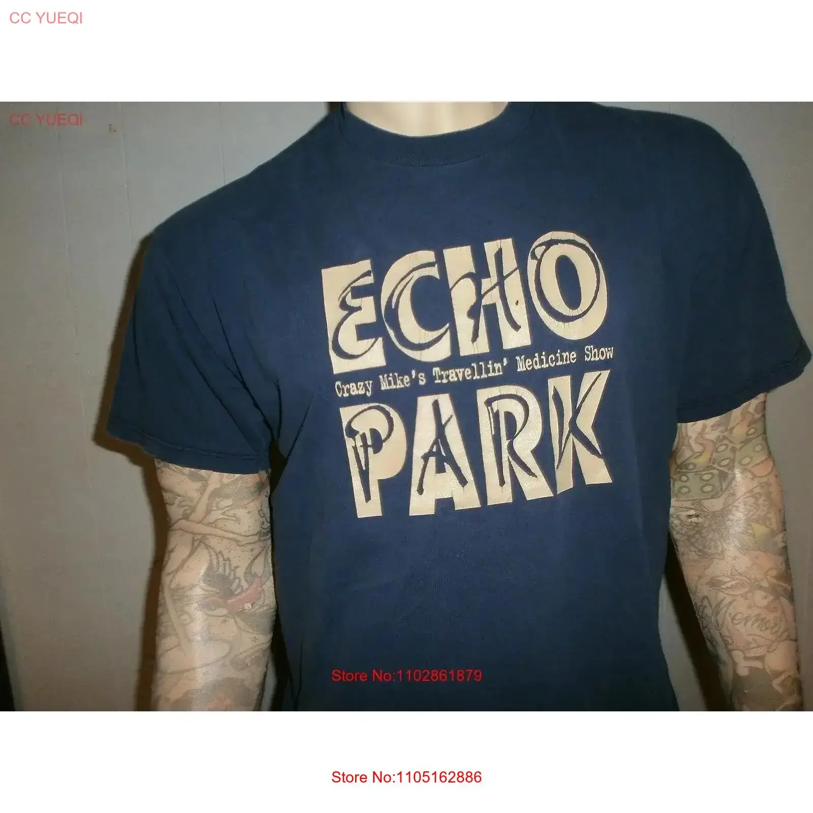 ECHO PARK CONCERT T SHIRT Ohio Band vtg Crazy Mike's Travelin' Medicine Show XL vintage Washed Top For Everyday Wear graphic