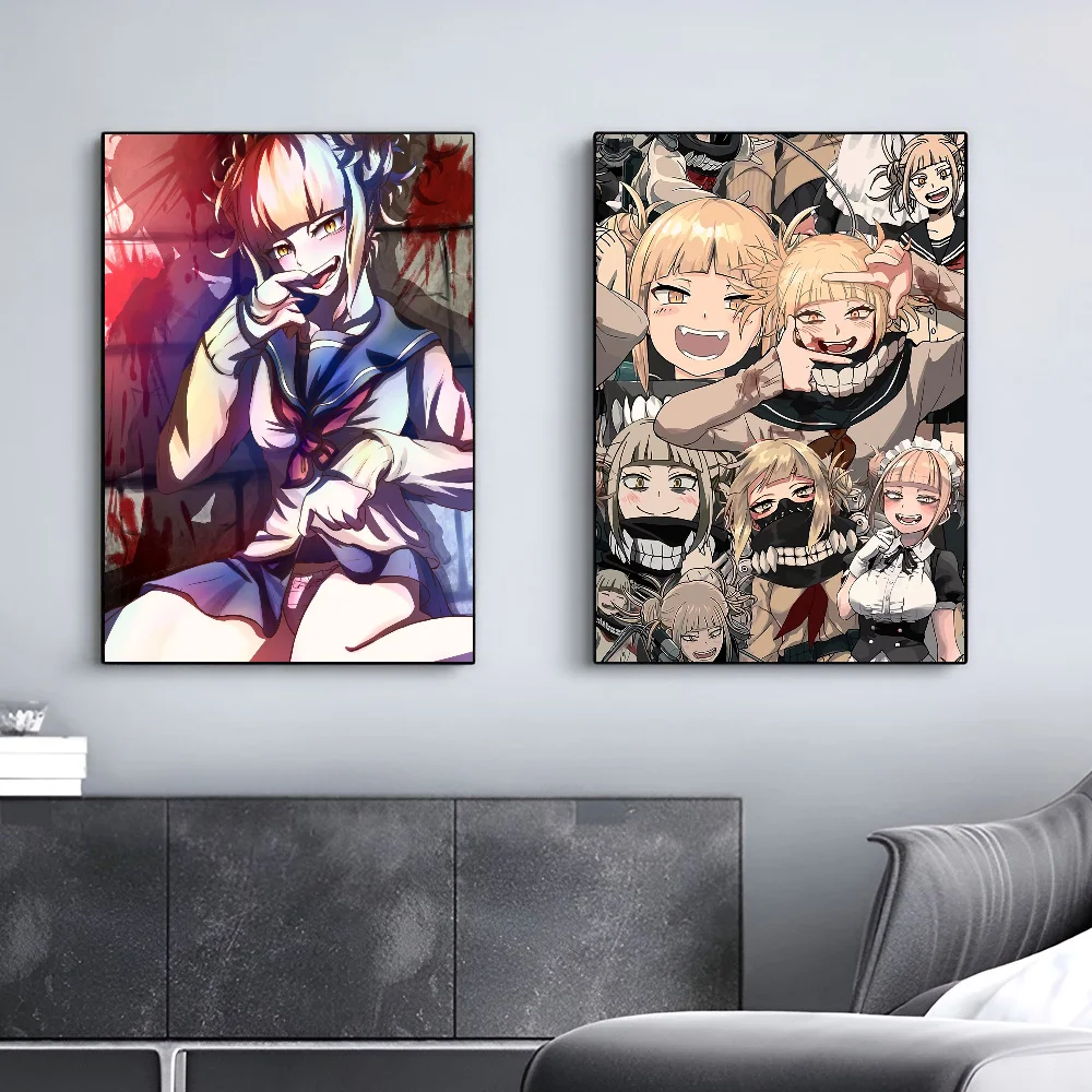 My Hero Academia Himiko Toga Poster Self-adhesive Art Waterproof Paper Sticker Coffee House Bar Room Wall Decor