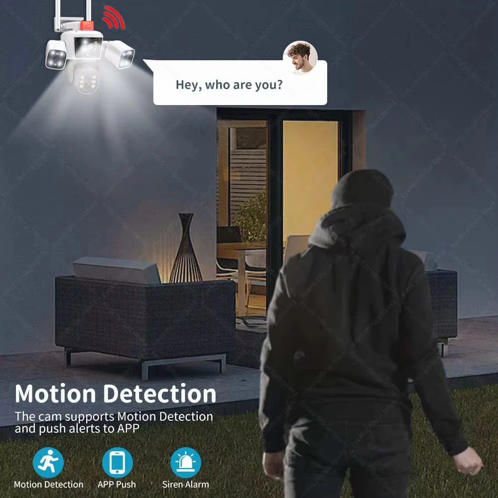 DIFANG Camera Security WiFi Camera 8K 16MP Outdoor Video Surveillance Camera Optics 10X Zoom Four Lens PTZ Video Cam CCTV