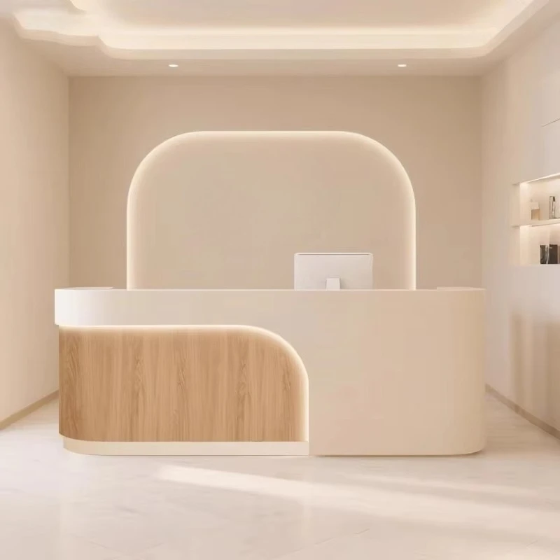 

&c Modern Style Beauty Salon Reception Desk Wood Front Desk Barber Shop Medical Beauty Bar Yoga Reception Desk
