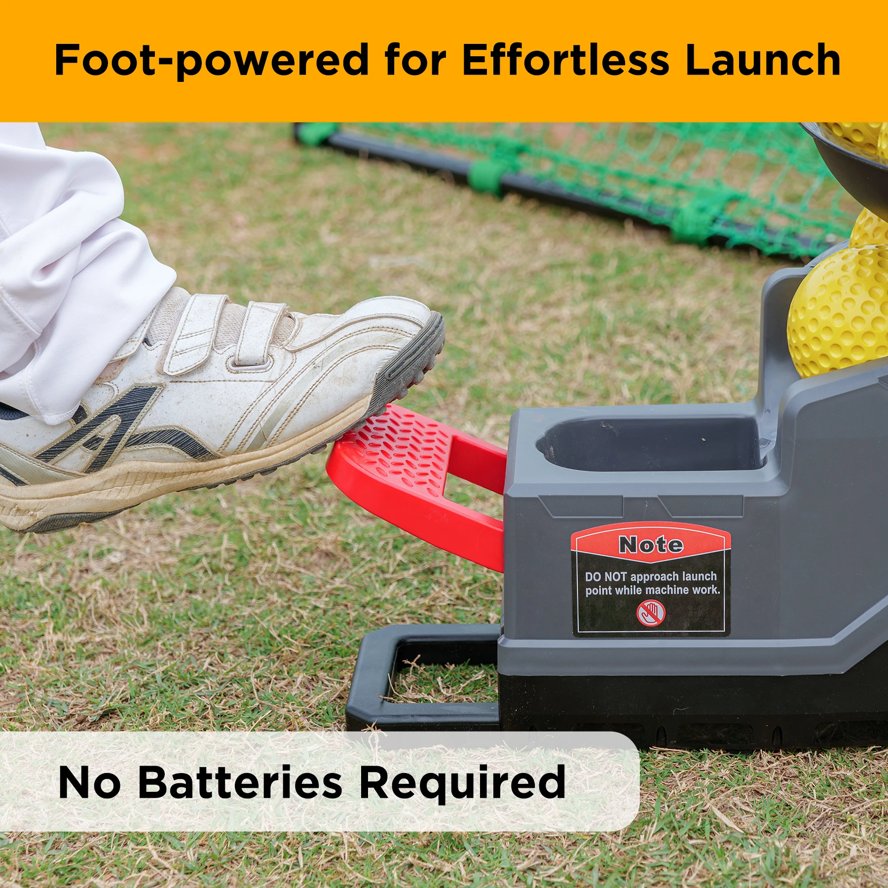 Furlihong 691BH Baseball Softball Toss Machine, Foot-Operated, No Power Needed, 4 Adjustable Gears, Solo Training