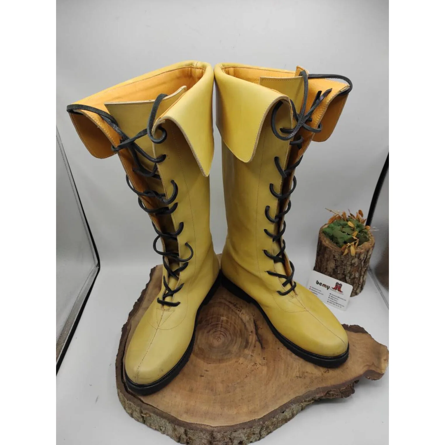 Mittelalterliche Herren Gothic Piratenstiefel Erwachsenen-Accessoire Halloween Cosplay Schuhwerk Stiefel Steampunk Ritter Schnürschuhe – Detail 16