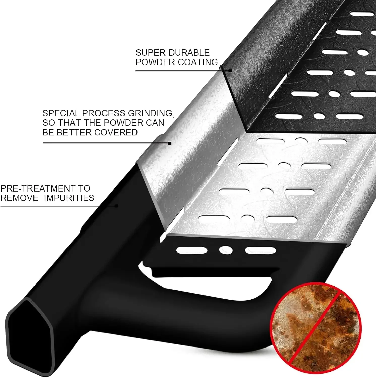 

[XMSJ]Running Boards Compatible with 2018-2025 Jeep Wrangler JL 4 Door. Wrangler JL Running Boards Step Bars and Black Side