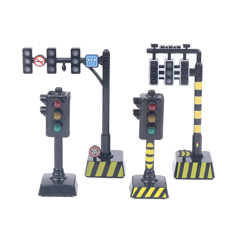 Traffic Lights Model Simulation Mini Plastic Parking Scene Signal Lamp Early Education Learning Toys Play House Accessories