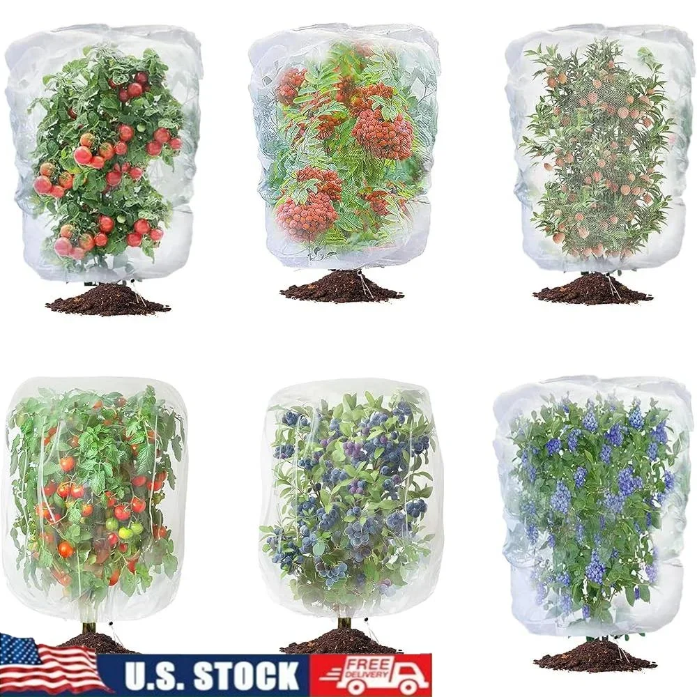 

Garden Mesh Netting Plant Cover Protection Drawstring Anti Bird Insect Barrier Bug Net Blueberry Grapes Vegetables Fruit Trees