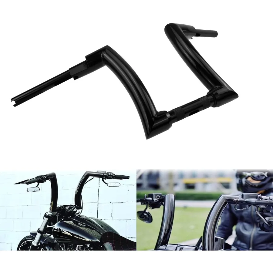 

12 Inch Rise Hanger Handlebar for Motorcycle with Dry Clutch Compatibility Designed for Harley Touring Dyna Softail Breakout St
