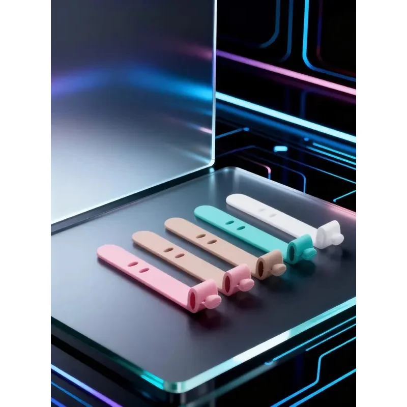 4/12Pc Cable Organizer Silicone Cord Keeper Wire Holder Compact Lightweight Earphone Fixer for Desktop Data Headphone Management