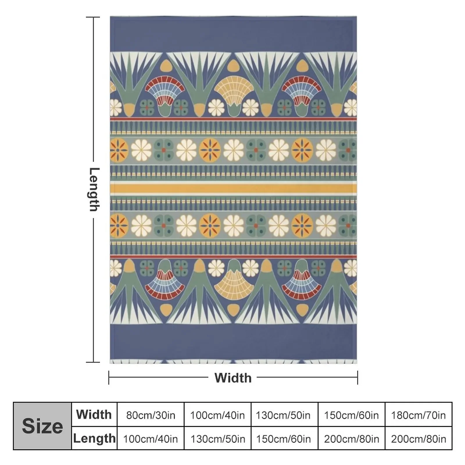 Classic ancient Egyptian Lotus frieze Throw Blanket Summer Bedding Blankets Thin Blankets Hair Blanket Sofa Throw Blanket