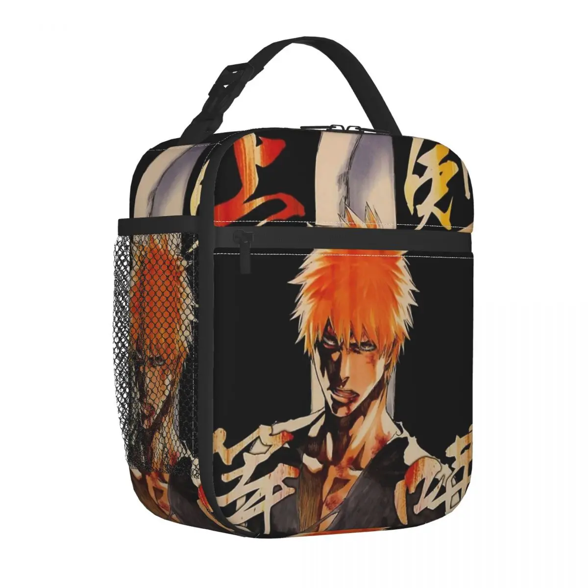 Bleach Ichigo Kurosaki Insulated Lunch Bag Portable Lunch Container Cooler Bag Tote Lunch Box Beach Outdoor Girl Boy