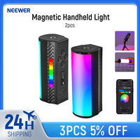 NEEWER 2pcs Magnetic Handheld Light Wand with APP Control, 360° Full RGB Mini LED Video Light Stick 2500K~8500K Dimmable CRI 97