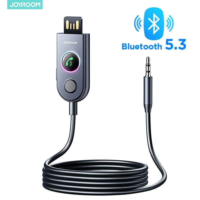 Joyroom Bluetooth 5.3  Aux Adapter Enhance Wireless Car Bluetooth Receiver USB 3.5mm Jack Audio Music Mic Handsfree Car Receiver