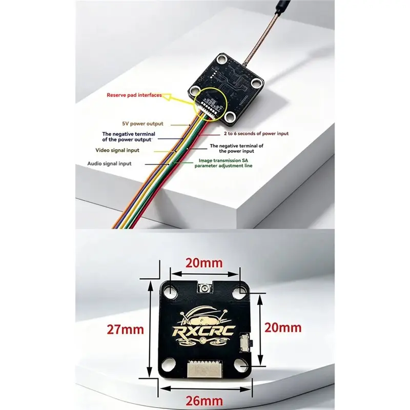 FBIL-5.8G 1W 64CH VTX 200/500/1000Mw 3-Adjustable FPV Video Transmitter 2-6S For Long-Range RC FPV Drone