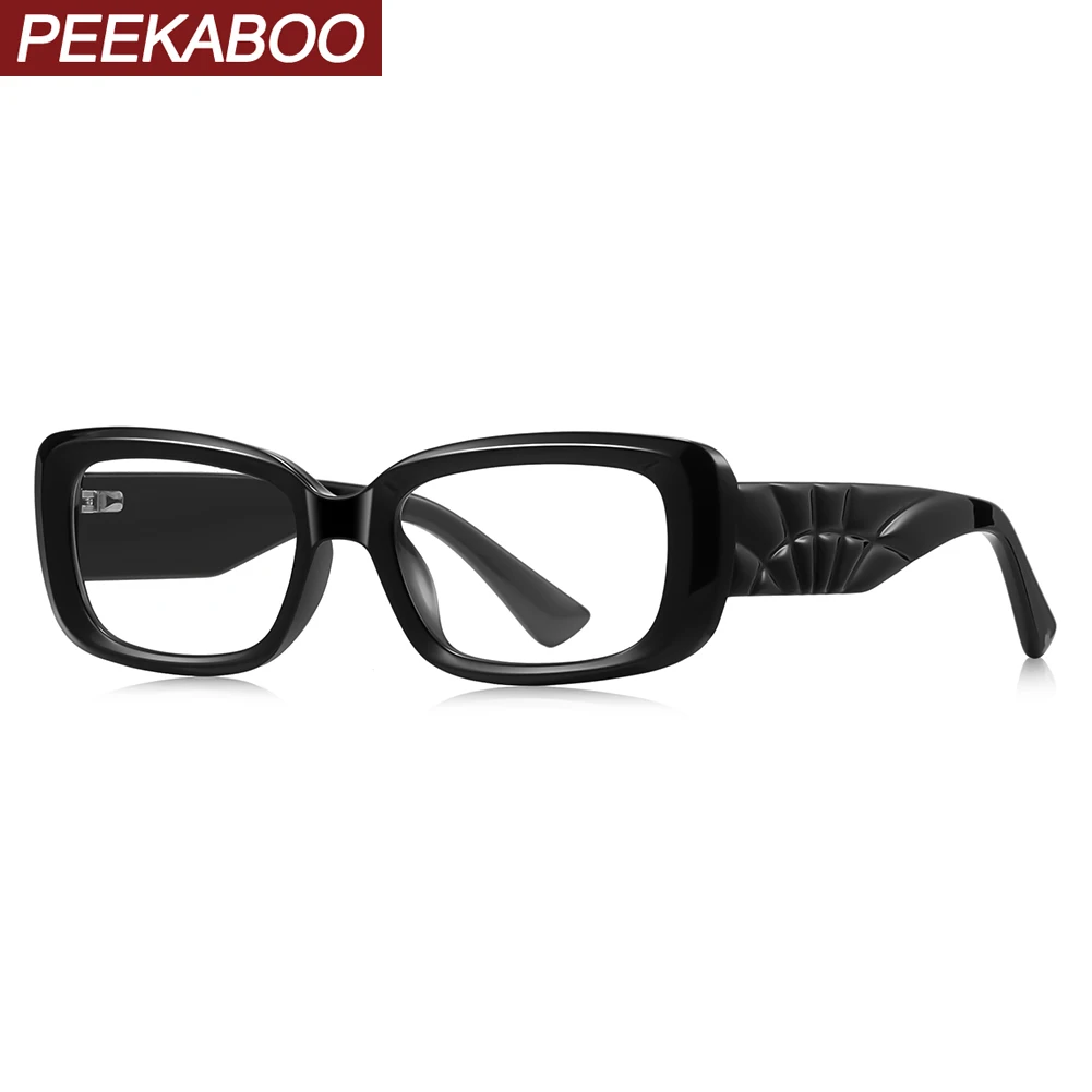 

Peekaboo модные женские очки TR90 с прозрачными линзами, толстые квадратные очки с защитой от синего света, ацетатные женские черные прозрачные подарки