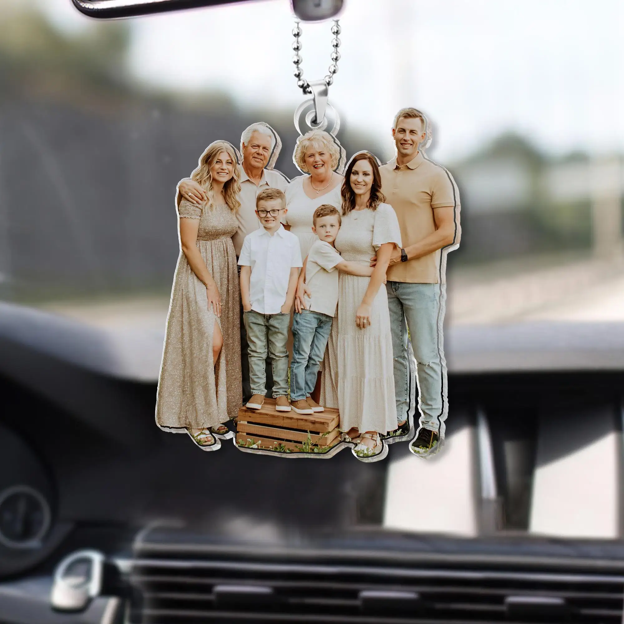 Custom Acrylic Family Photo Magnet: Personalized Family Picture Fridge Magnets, Christmas Decorations, Keychain, Car Ornament view 3