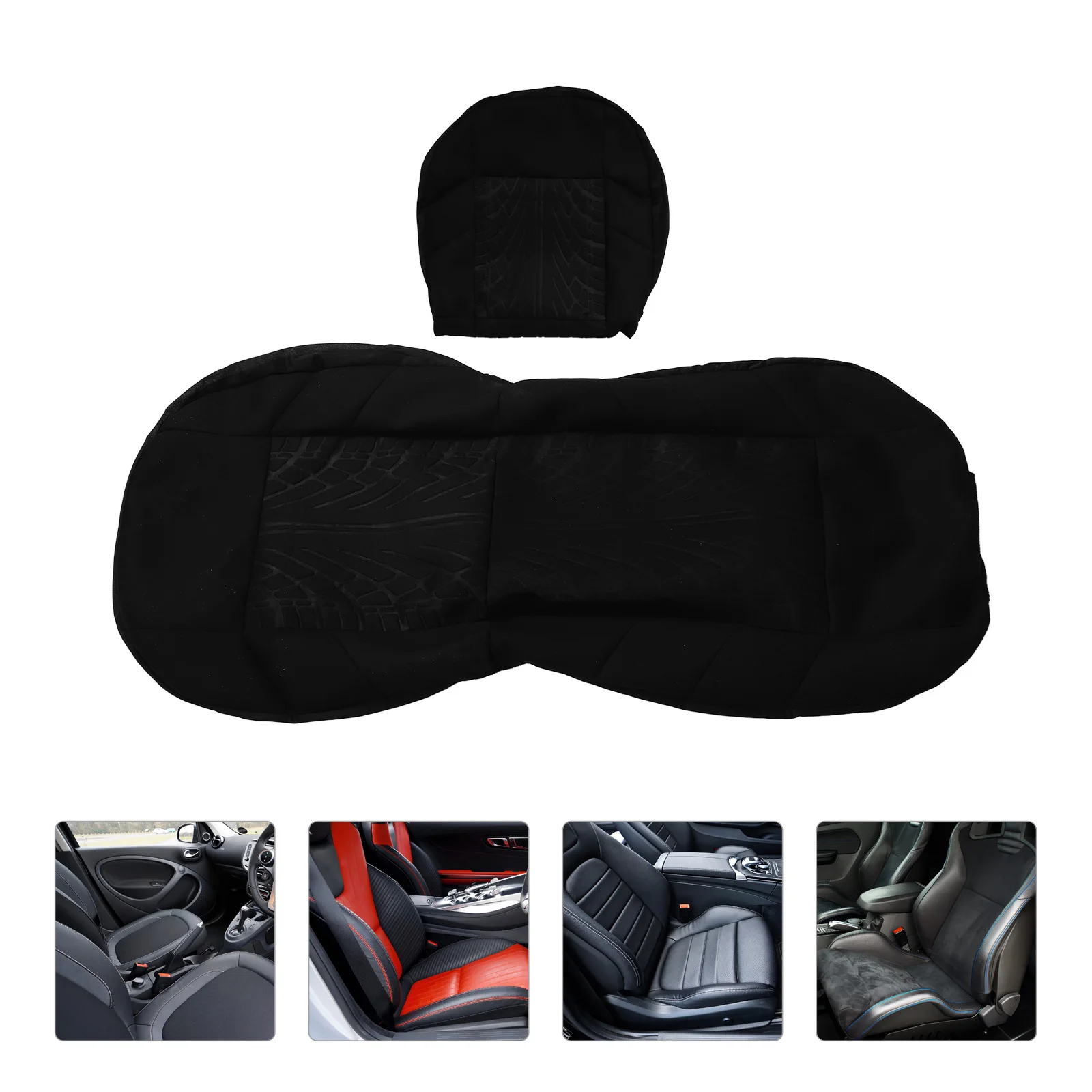 

1 Set Front Truck Suv Breathable Soft For Cars Interior Antislip Design Universal Fit Stylish Pattern Protector Automotive Decor