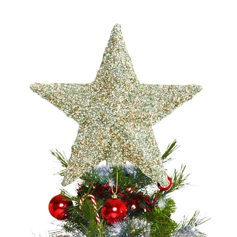 Estrela para árvore de natal topo glitter estrela decoração topper estrela colher de árvore ornamentos decoração do feriado para ornamento de árvore de natal