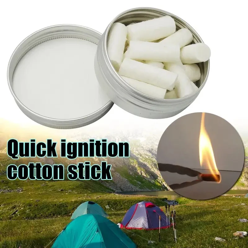 12pcs Outdoor Camping Paraffin Wax Survival Fire Starter Tool Rope Gear Kit Natural Fire Source