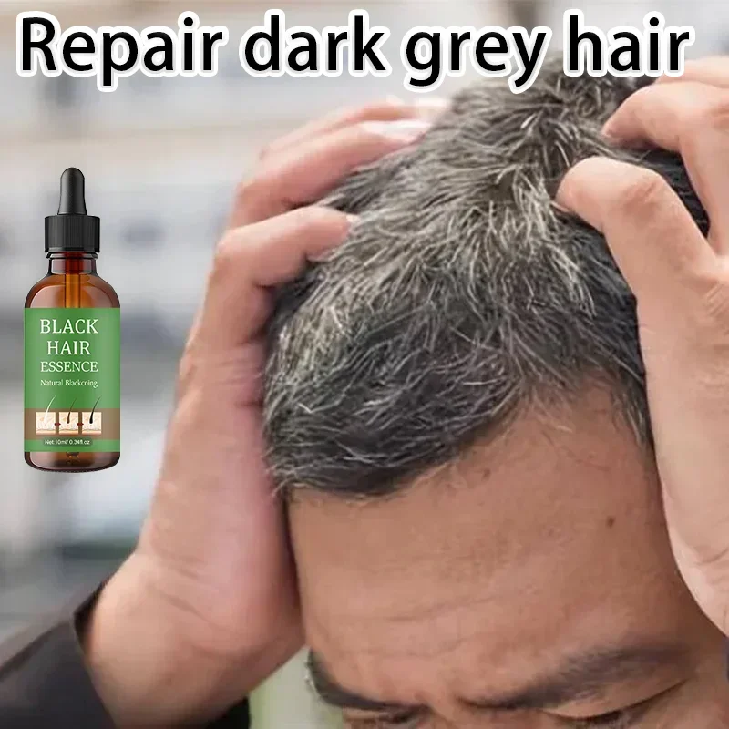 Cheveux naturels et sains blancs à noirs, pas de couleur de cheveux, pas d'allergies, anti-gris, transforment rapidement les cheveux blancs en noirs, répare naturellement