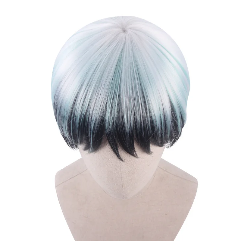 Yushiro Cosplay Wig Anime Short Gradient Synthetic Hair Heat Resistant Wigs Halloween Costume