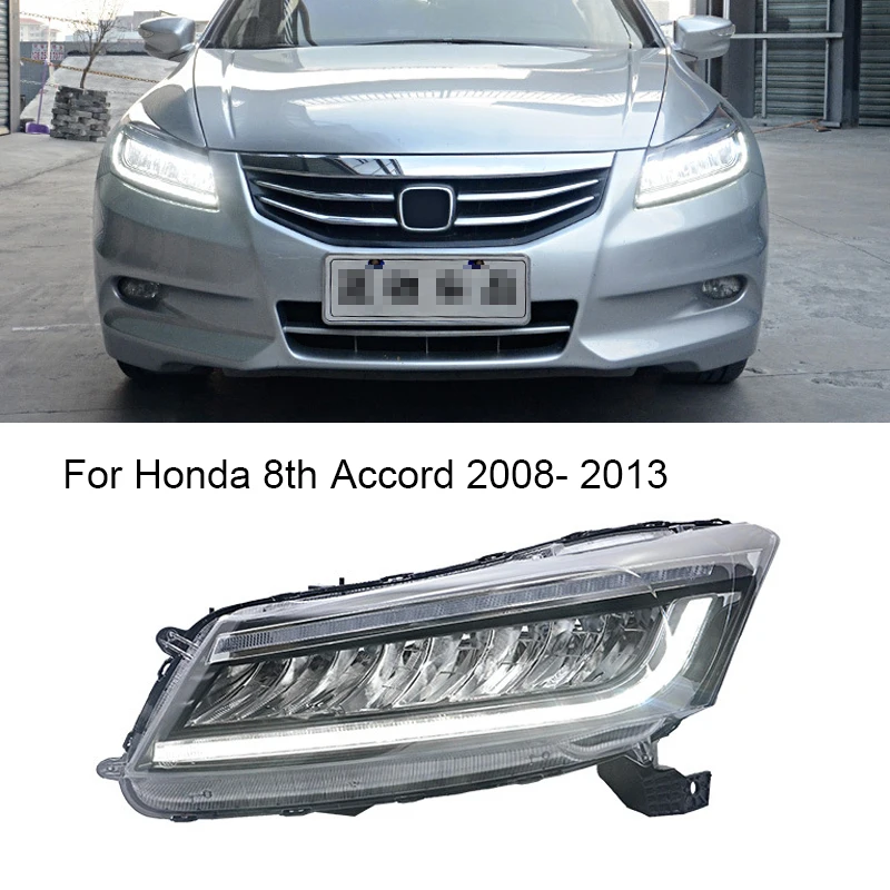 Car styling LED Headlight For Honda 8th Accord 2008- 2013 Head lamp Dynamic DRL Turn Signal led headlight