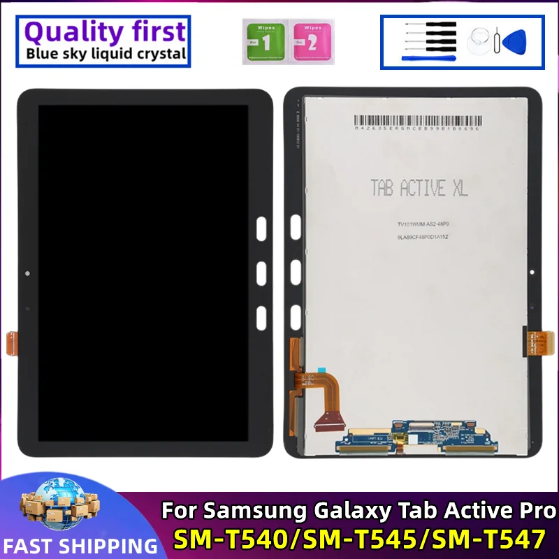 

LCD Touch Screen Digitizer Assembly Replacement, Samsung Galaxy Tab Active Pro SM- T540, T545, T547, Original Tablet Display