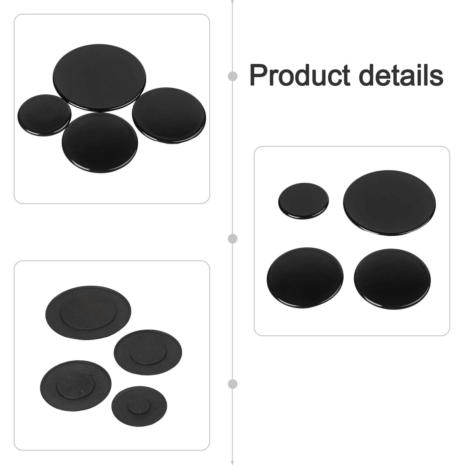75mm 2.95in Diameter Gas Burner Covers Easy Installation Enhanced Heat Distribution Improved Cooking Efficiency