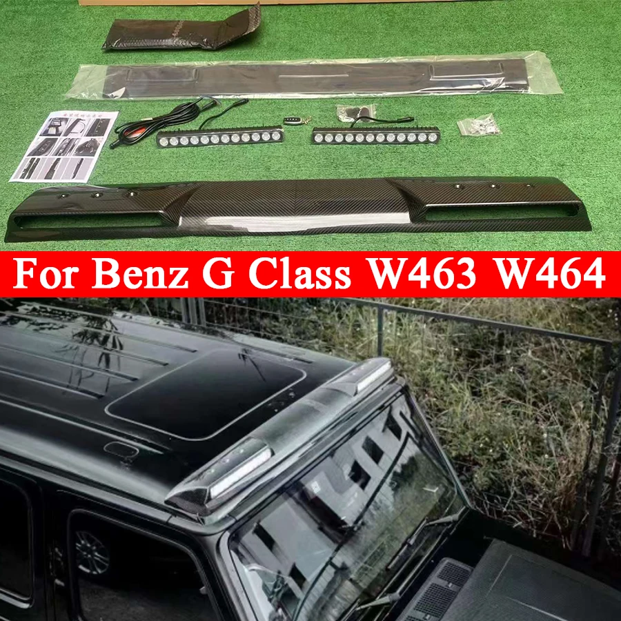 Per Mercedes Benz Classe G W463 W464 G53 G50 Ala superiore in fibra di carbonio refit lampada superiore aggiungi lampada decorativa Spoiler Kit