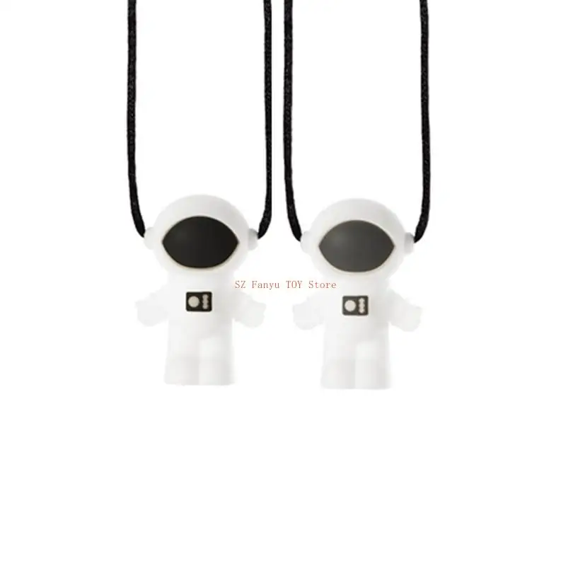 96GC Baby Silikon astronauta Teeth Autyzm Sensoryczny Naszyjnik maluch ząbek ząbku