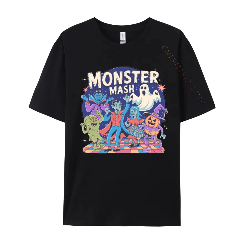 Vintage Monster Mash Funny Halloween Candy Handers New Design Casual Crazy T Shirt Combed Cotton Men Tops T Shirt