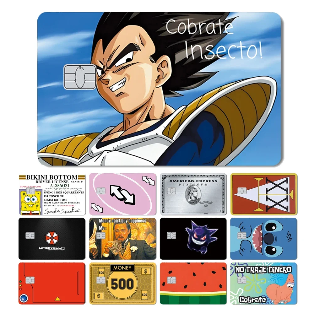 

New Earth Golden Flower Dragon Ball One Piece Cat Ainime Circuit Board Matte Skin Sticker Film Cover for Credit Card Bank Card