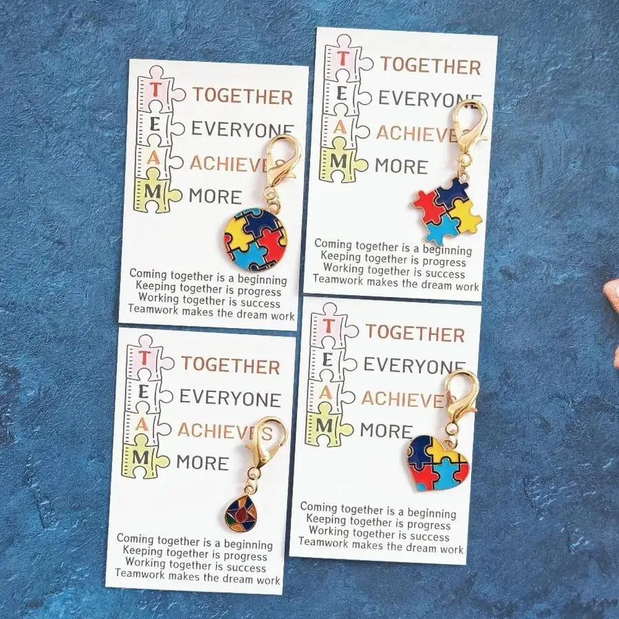 1/5/10/20/50/100pcs Motivational Puzzle Keychain& Team Token- Color-Coded Puzzles with Encouragement Gifts Suitable for- Ideal f