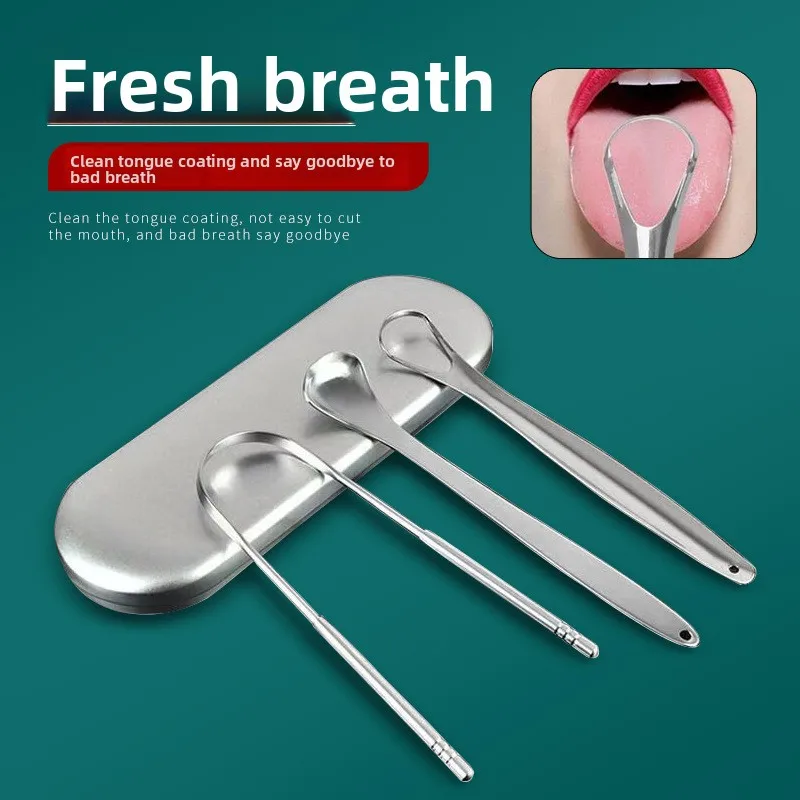

Stainless steel 304 oral cleaning tool tongue coating cleaner to remove bad breath U-shaped tongue scraper