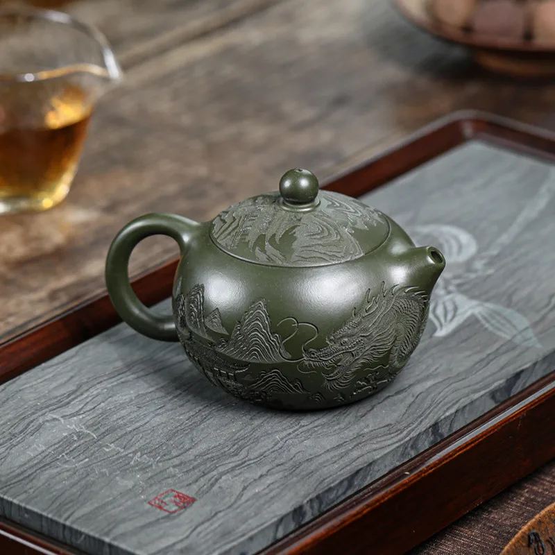 

Chinese Yixing Purple Clay Teapot Household Beauty Tea Pot Handmade Dragon Pattern Xishi Kettle Zisha Teaware Gifts 280ml